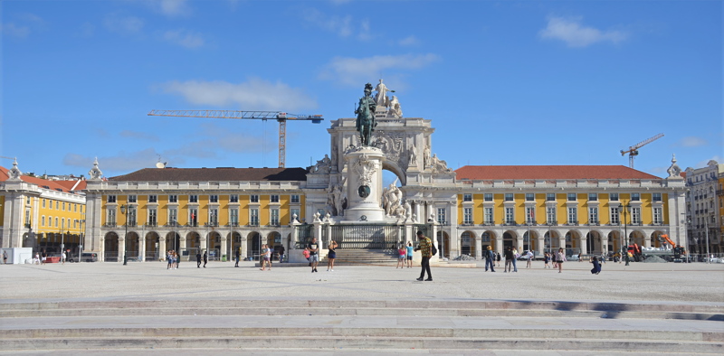 8 - Praça do Comércio in Lisbon, Portugal, featuring the iconic Rua Augusta Arch and the equestrian Statue of King Joseph I at its center
